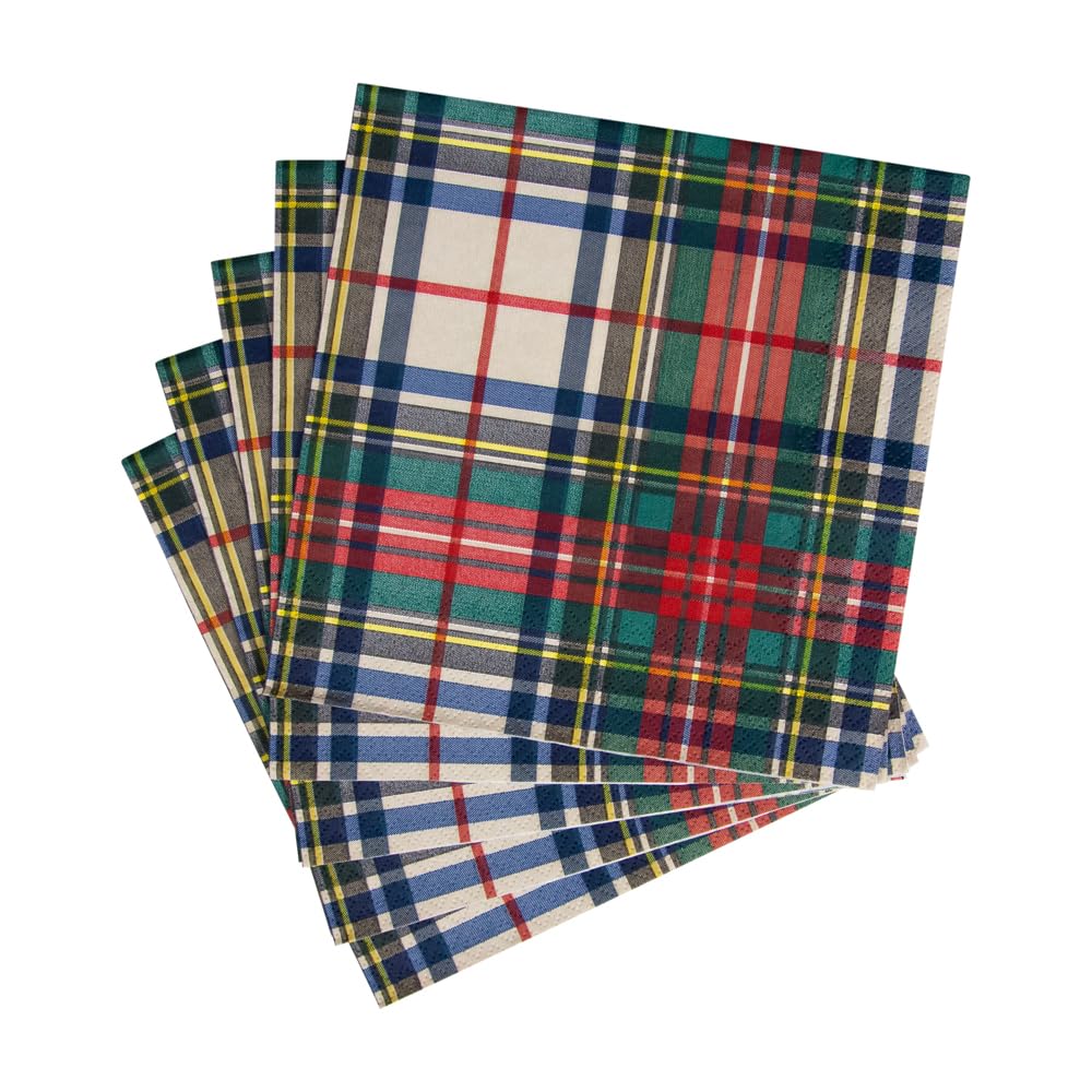 Caspari Dress Stewart Tartan Paper Luncheon Napkins - 20 Count
