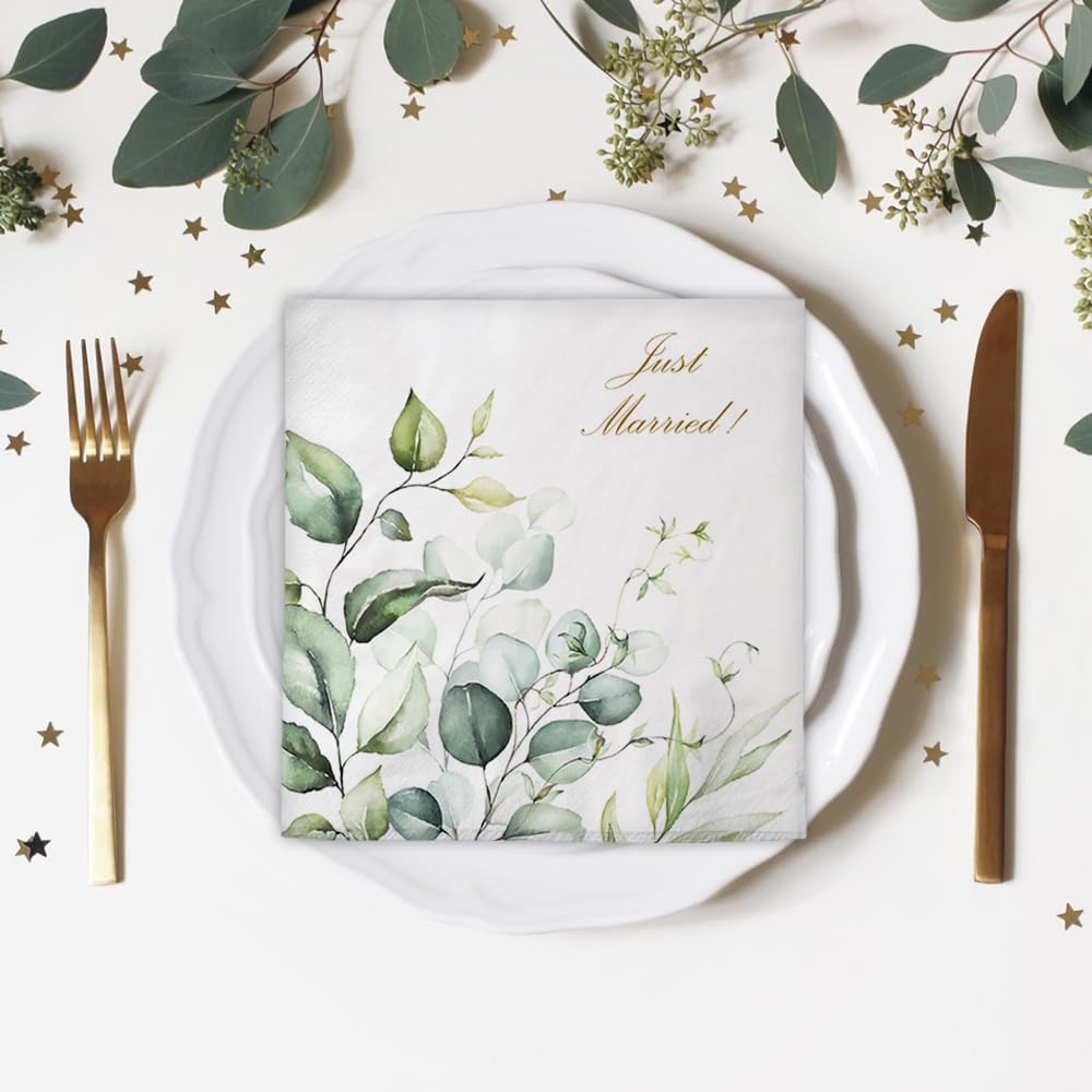 Anniversary House Eucalyptus Foliage Wedding Lunch Napkins - 3 Ply, 33cm 5