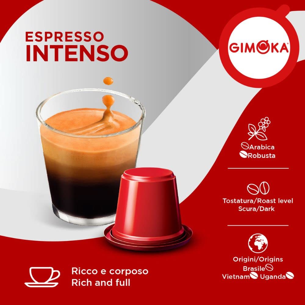 Gimoka Intenso Coffee Capsules - Nespresso Compatible | 100 Count | Caffeinated 7