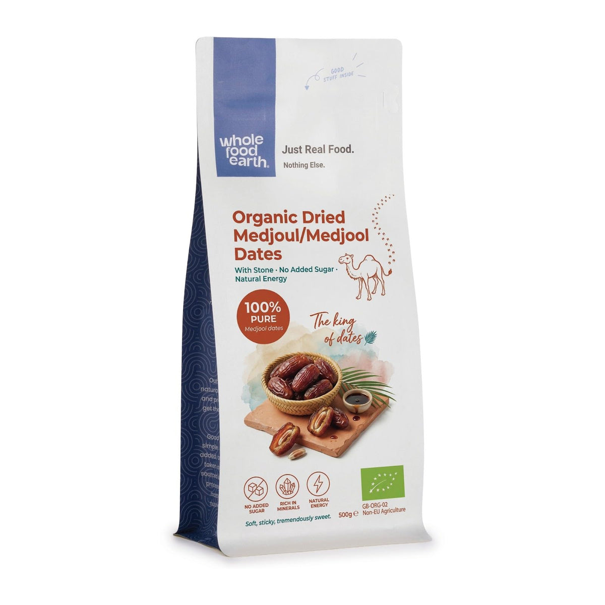 Wholefood Earth Organic Dried Medjoul Dates - 500g | Raw | GMO Free 1