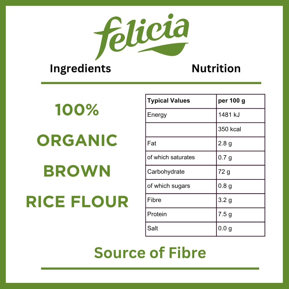 Felicia Organic Brown Rice Fusilli - Certified Gluten Free | 250g | Vegan