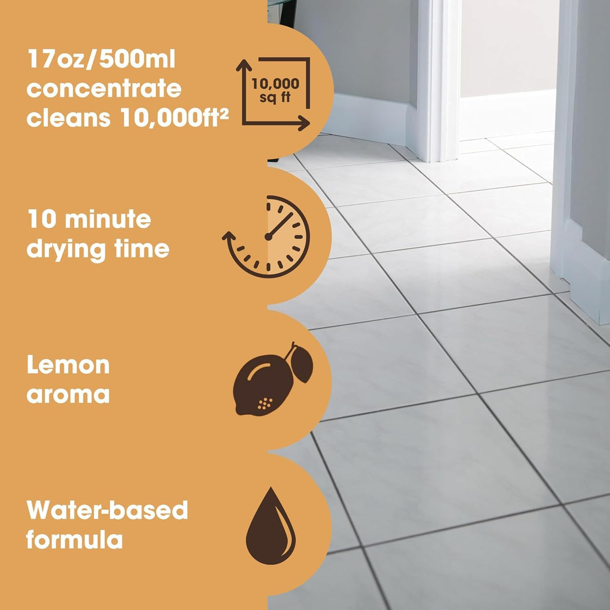 Furniture Clinic Stone & Tile Floor Cleaner - Concentrated Formula | Cleans 1000m² | Lemon Scent 6