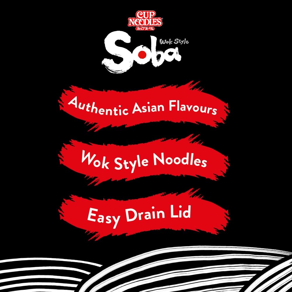NISSIN Soba Big Teriyaki Instant Wok Style Noodles - 113g Pots (Pack of 6) 4