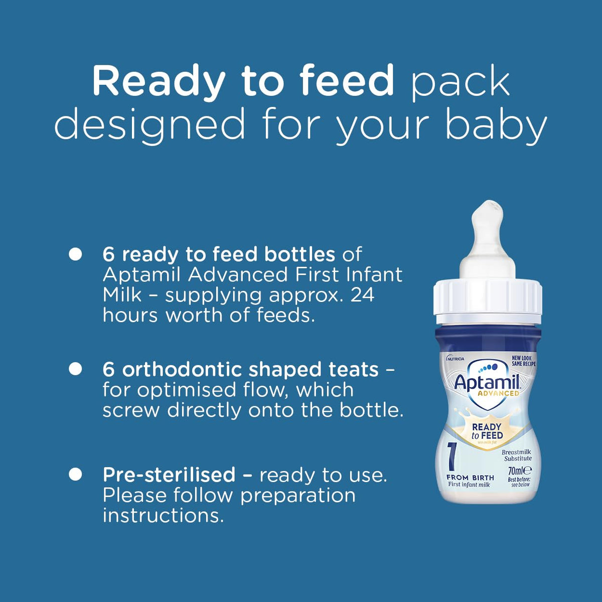 Aptamil Advanced 1 First Baby Milk Formula Starter Pack - Ready to Use Liquid, 420ml 3