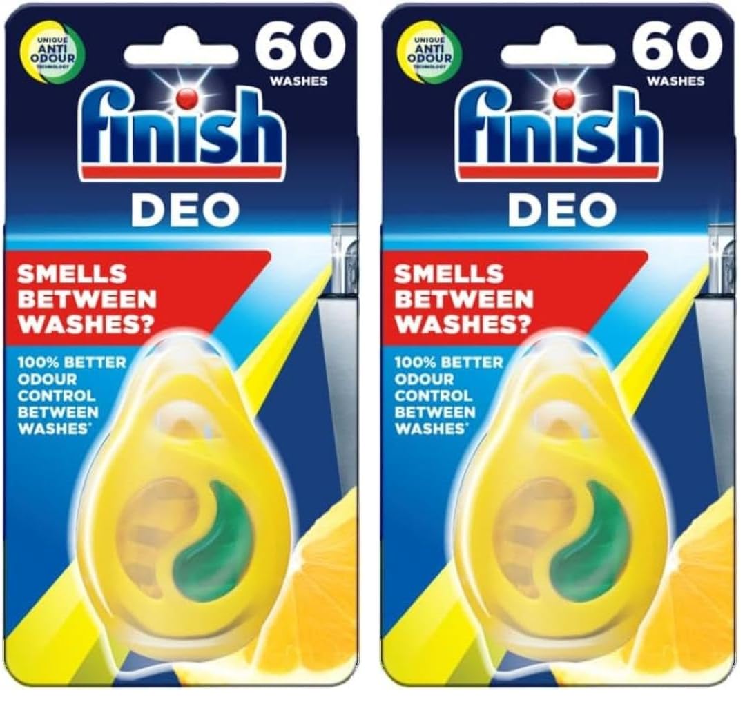 Finish Lemon & Lime Dishwasher Freshener - Eliminates Odour, Freshens Between Washes | Pack of 2