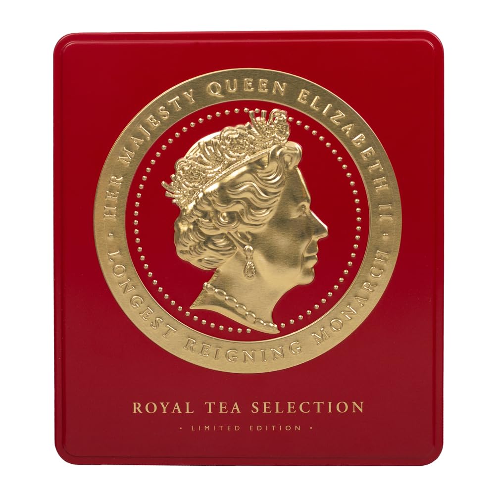 Ahmad Tea Red Cameo Selection Caddy - 32 Assorted Premium Teabags | London Souvenir Tin 1