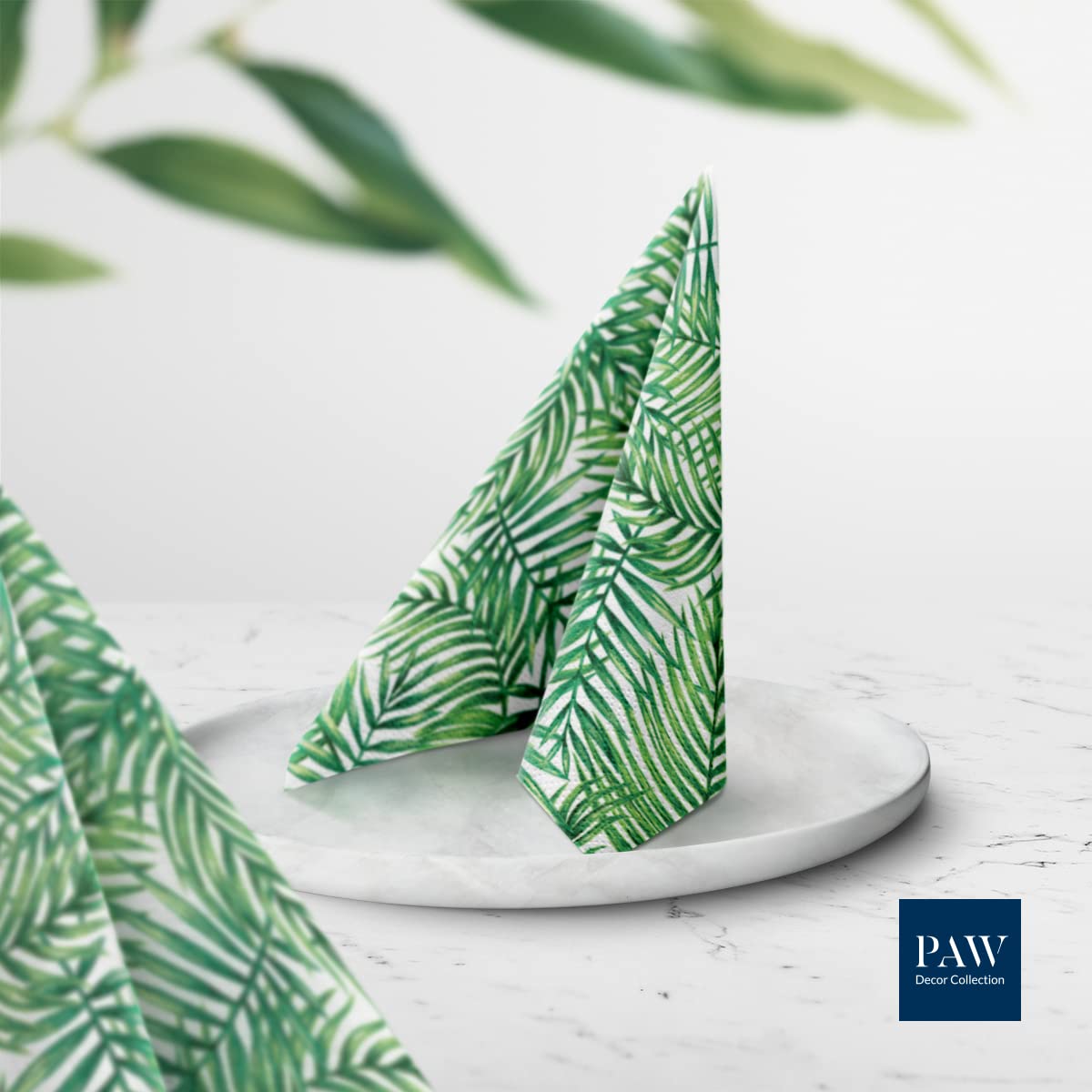 PAW Decor Collection Tropical Leaves Napkins - 3-Ply, 33 x 33 cm, 20 Pieces 4