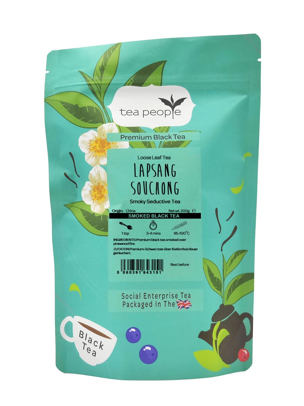 Tea People Lapsang Souchong Black Tea - Smoky Flavor | Loose Leaves | 200g 1