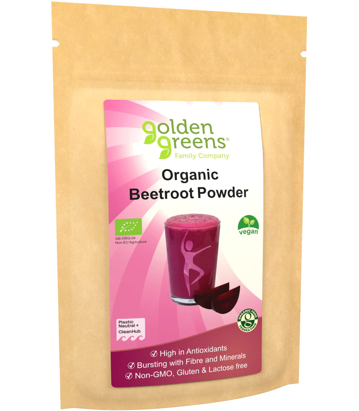Golden Greens Organic Beetroot Powder - Natural Food Colouring, High Antioxidant, 200g 1