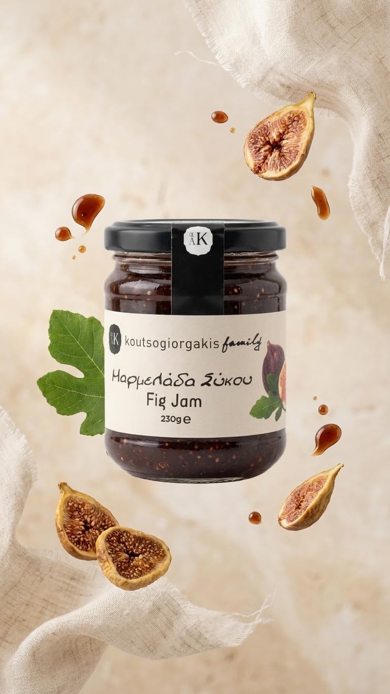 Koutsogiorgakis Family Greek Fig Jam - 100% Smyrni Figs, Sweet & Tangy, Vegan - 2 x 230g Jars 7