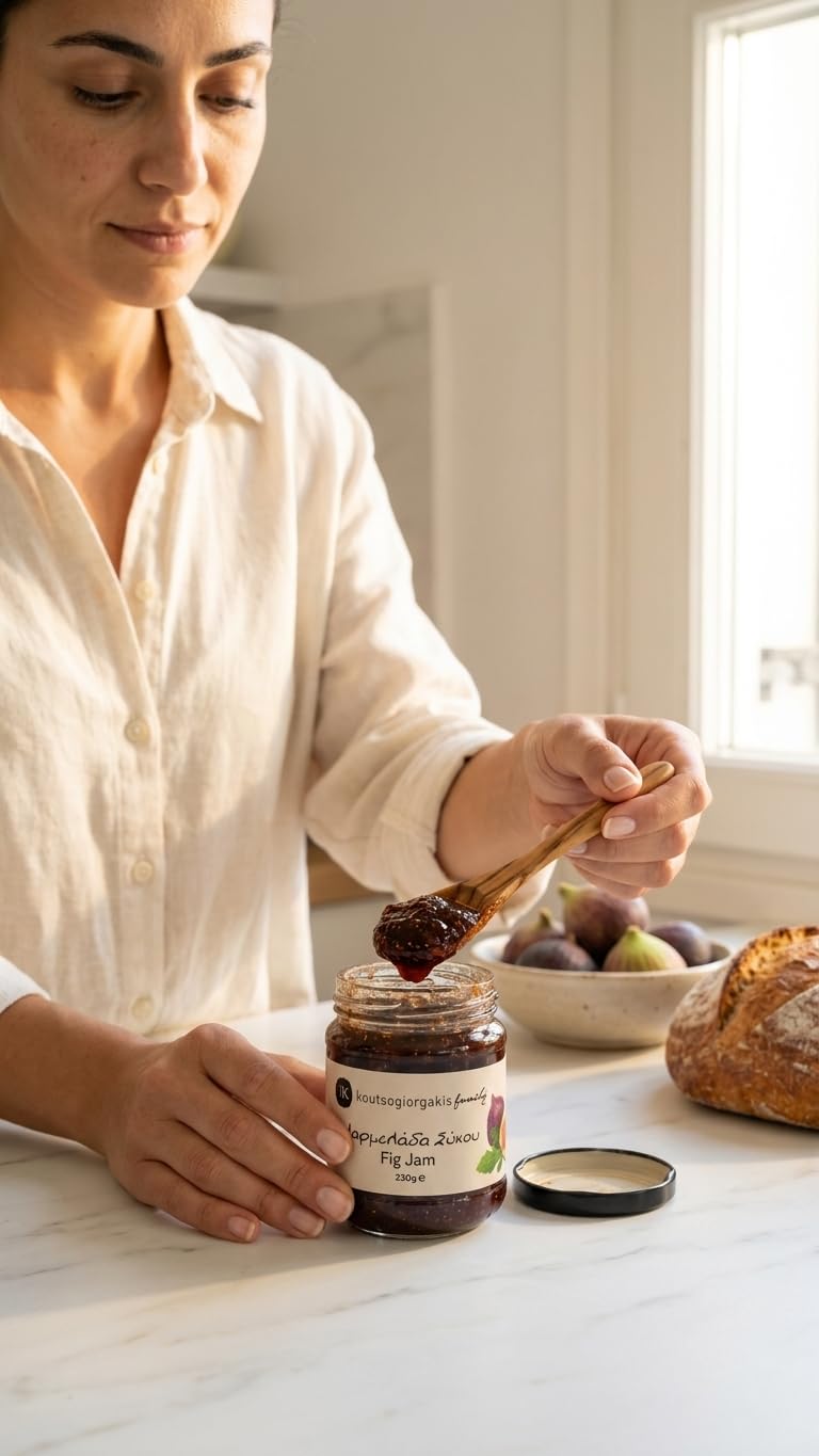 Koutsogiorgakis Family Greek Fig Jam - 100% Smyrni Figs, Sweet & Tangy, Vegan - 2 x 230g Jars 6