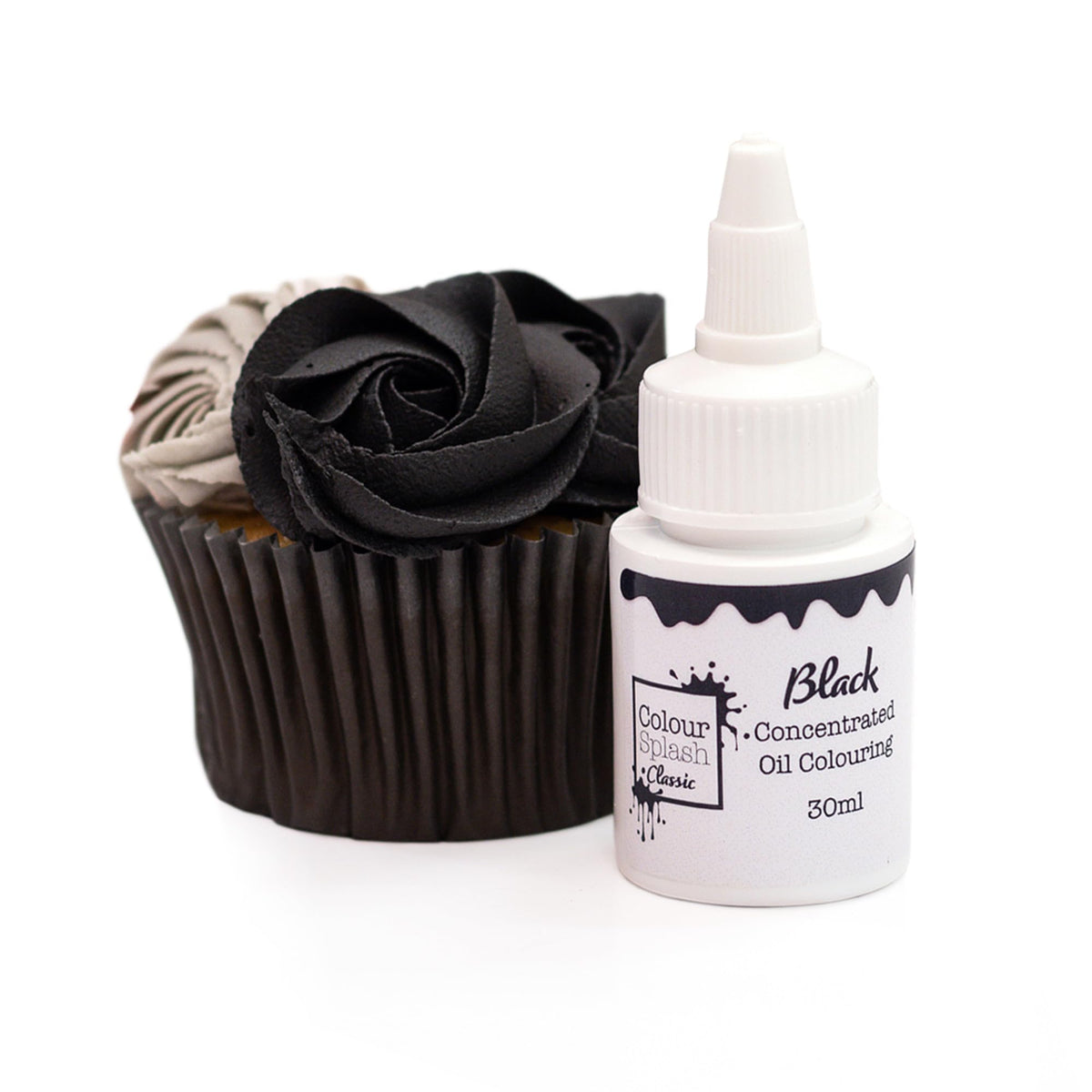 Colour Splash Oil Based Food Colour - Black | Vibrant Edible Colour for Baking | 30ml