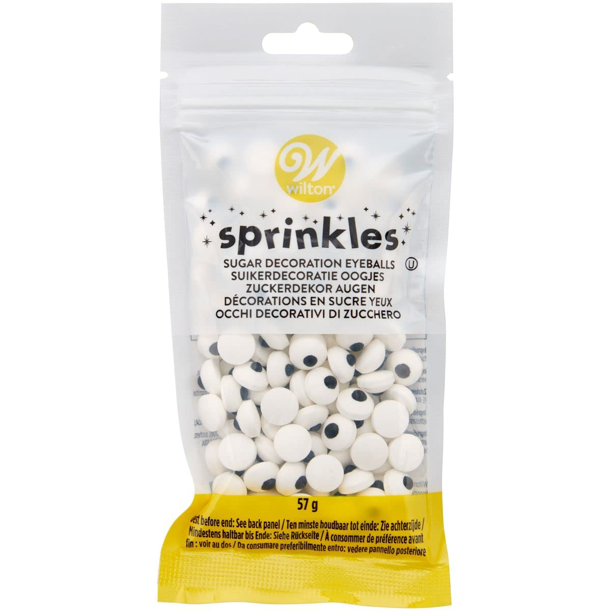 Wilton Large Candy Eyeballs - 59g Bag | White & Black | Medium Size 1