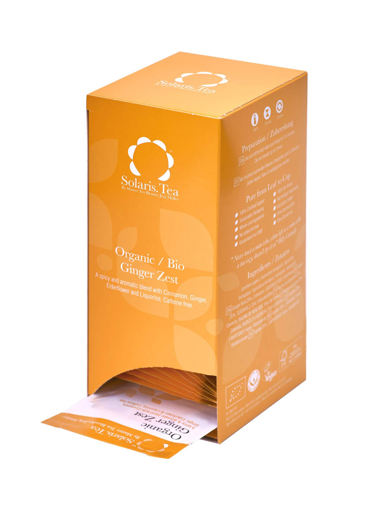 Solaris Tea Organic Ginger Zest Herbal Tea - Promotes Relaxation, Supports Digestion | 40 Count Teabags 3