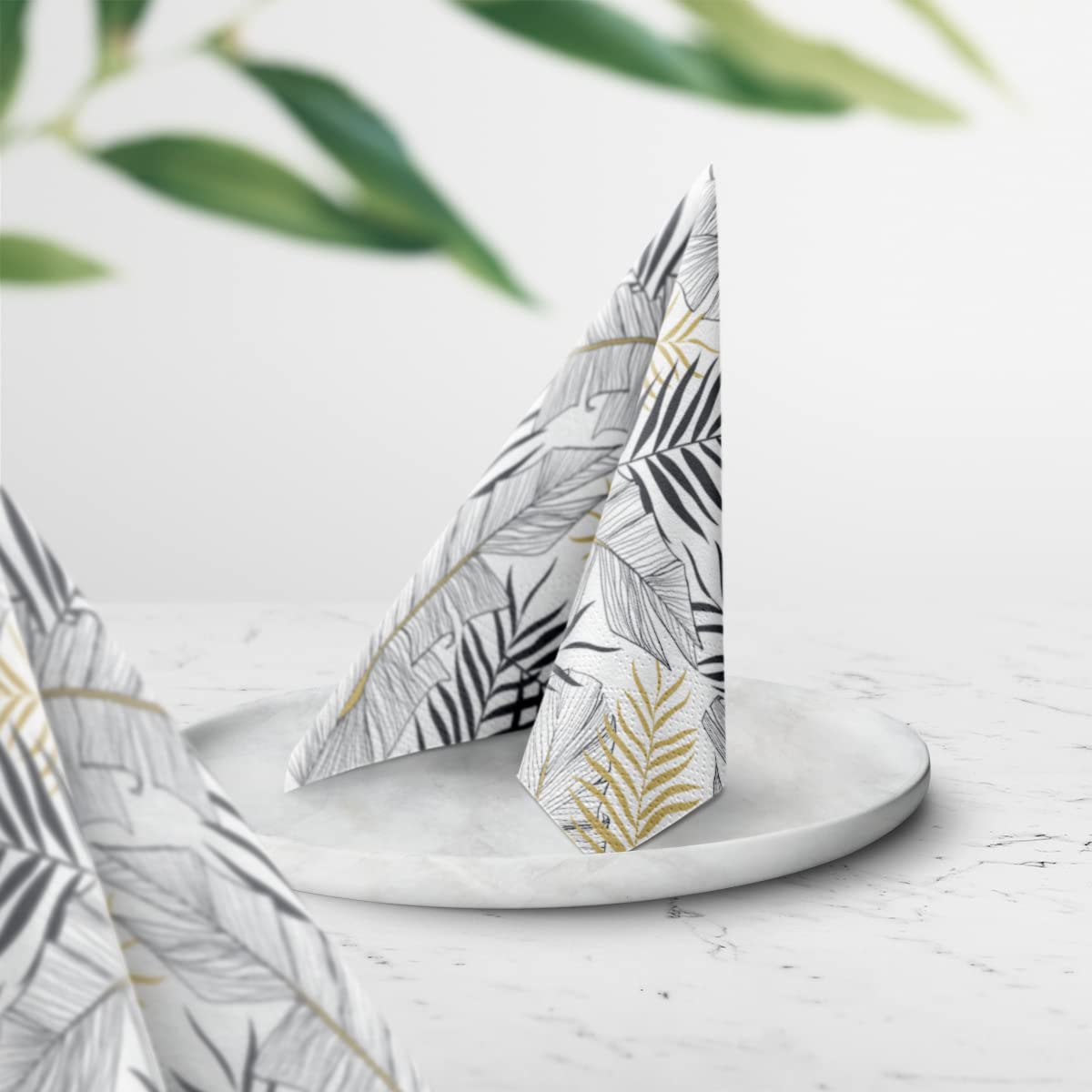 PAW Decor Collection Napkins - 3-Ply Exotic Leaves Design | 33 x 33 cm | 20 Pieces 4
