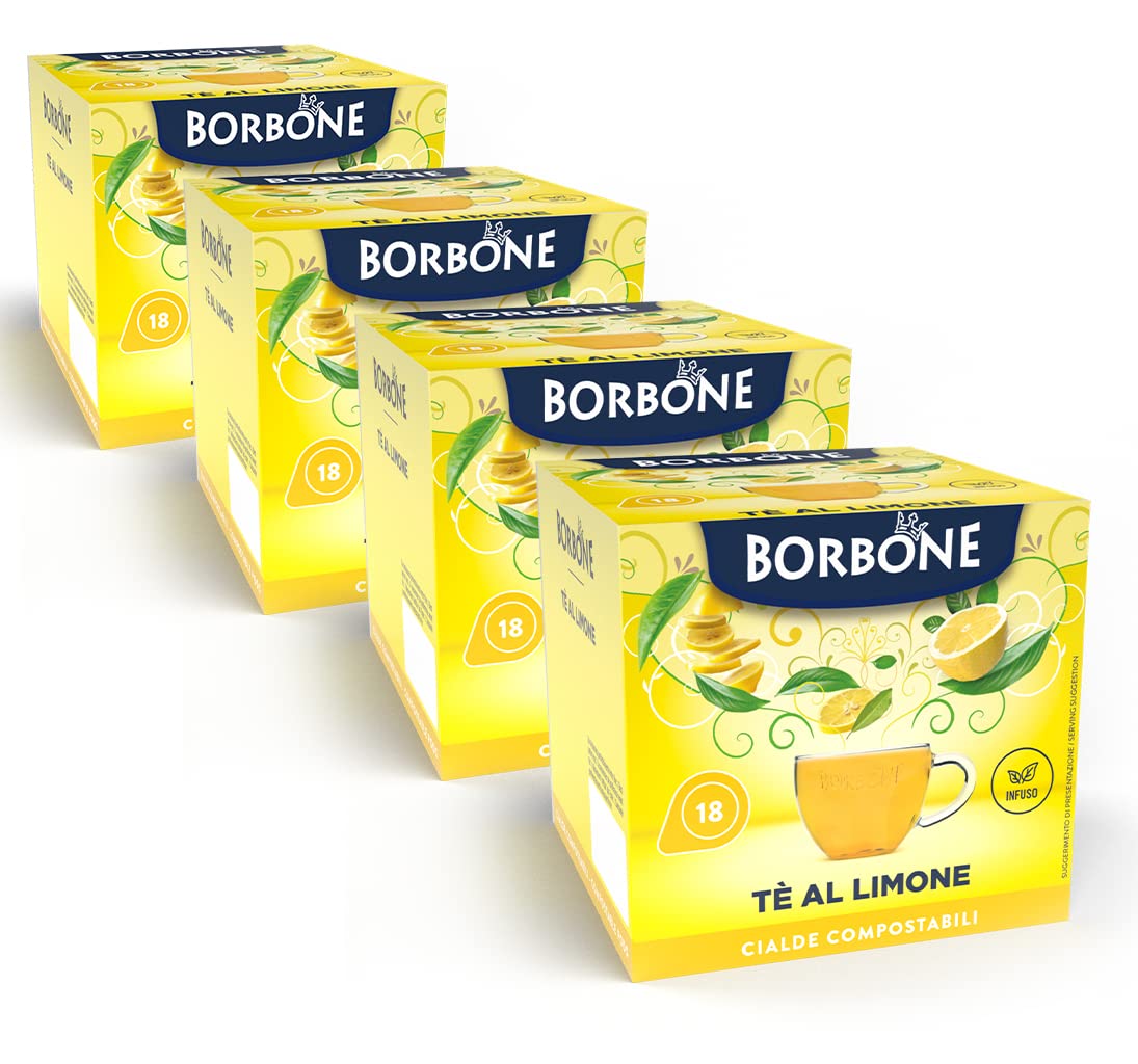 Caffè Borbone Lemon Tea Pods - 72 Count | ESE System Compatible | Black Tea & Lemon Peel