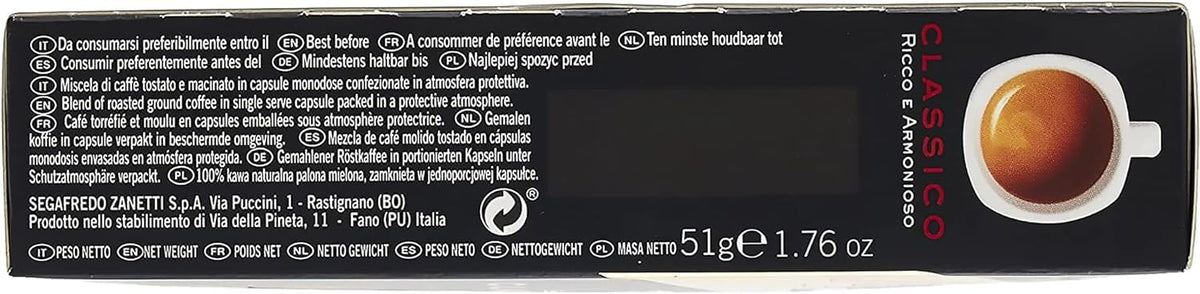 Segafredo Zanetti Classico Coffee Capsules - Intensity 10 Medium Roast | 10 Count Pack 4
