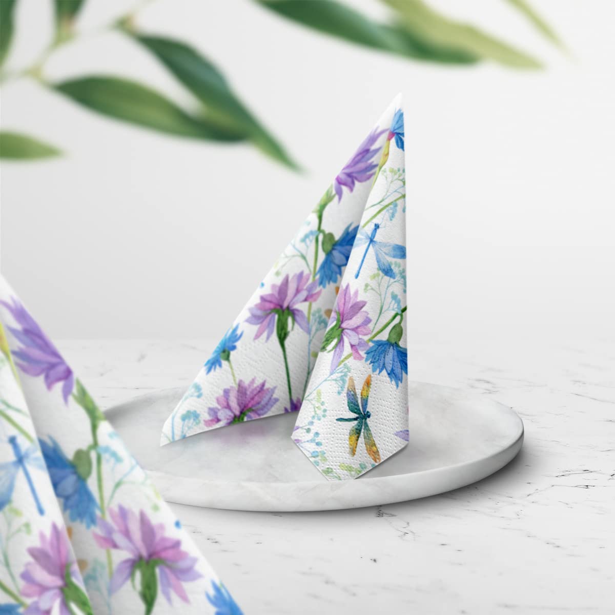 PAW Decor Collection Napkins - 3-Ply Flower With Dragonfly Design | 33 x 33 cm | 20 Pieces 4