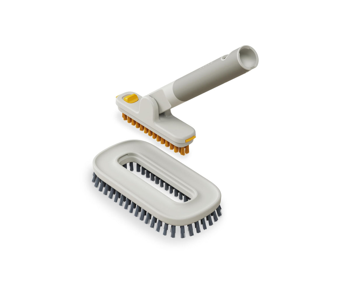 Joseph Joseph CleanTech 2-in-1 Tile and Grout Scrubber Brush with Removable V-Shaped Bristle Brush