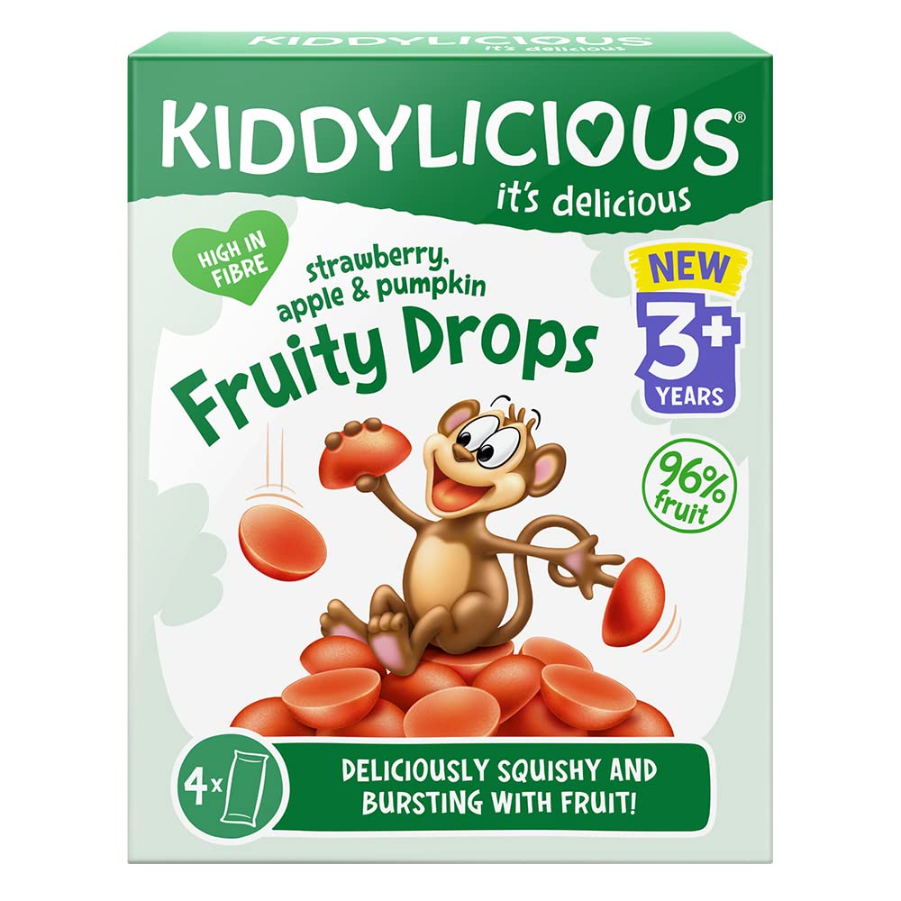 Kiddylicious Fruity Drops - Strawberry, Apple & Pumpkin - 28 x 16g Packs 4