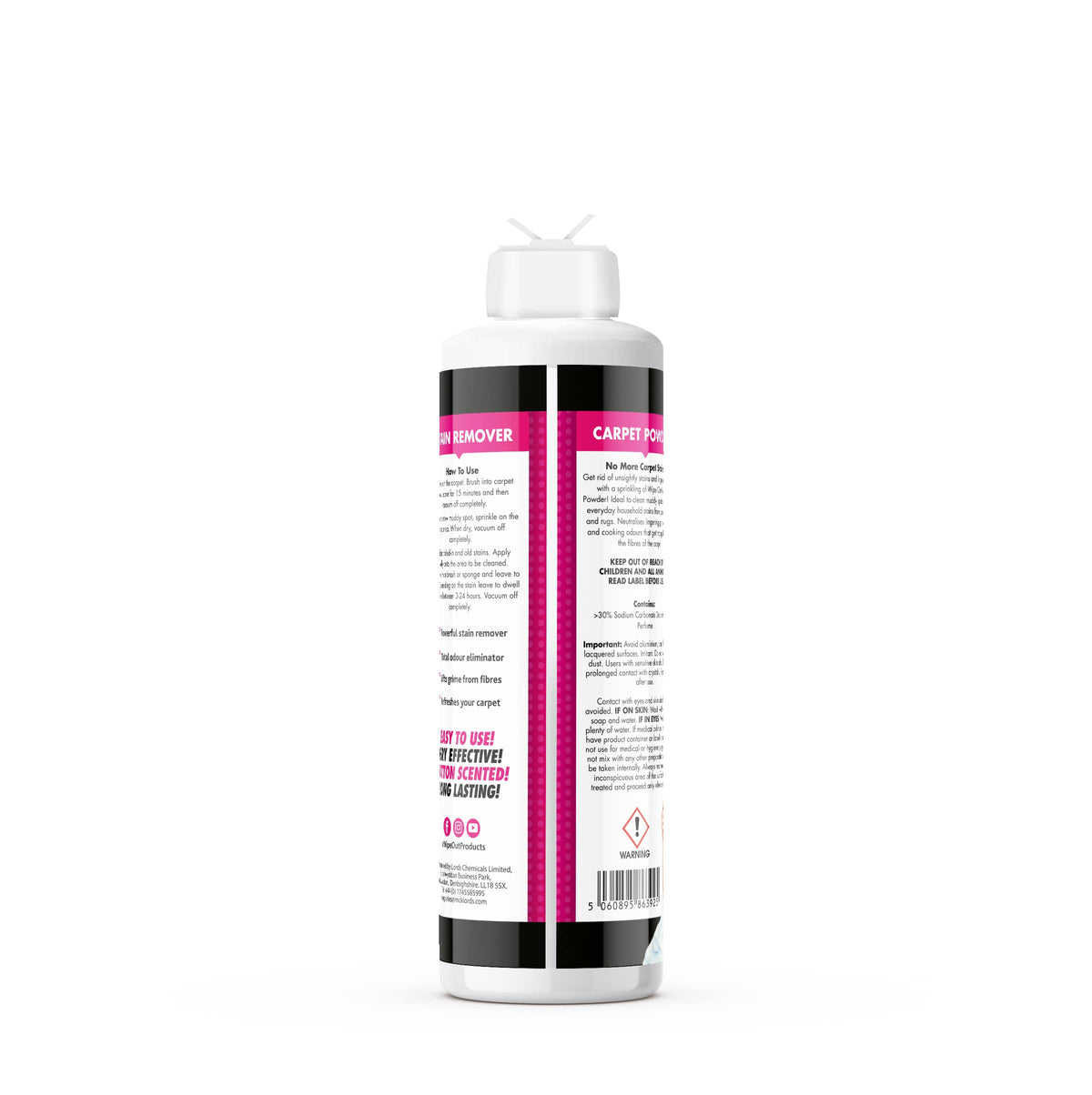 Wipeout Magic Carpet Powder Refresher - Removes Stains & Odours | Fresh Cotton Scent | 600g