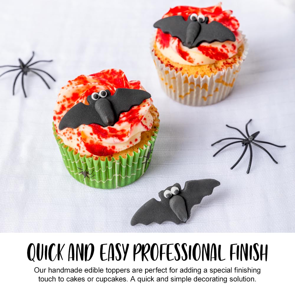 Anniversary House Neon Fondant Spiders - 6 Pieces, 4cm Each | Edible Cake Toppers 3