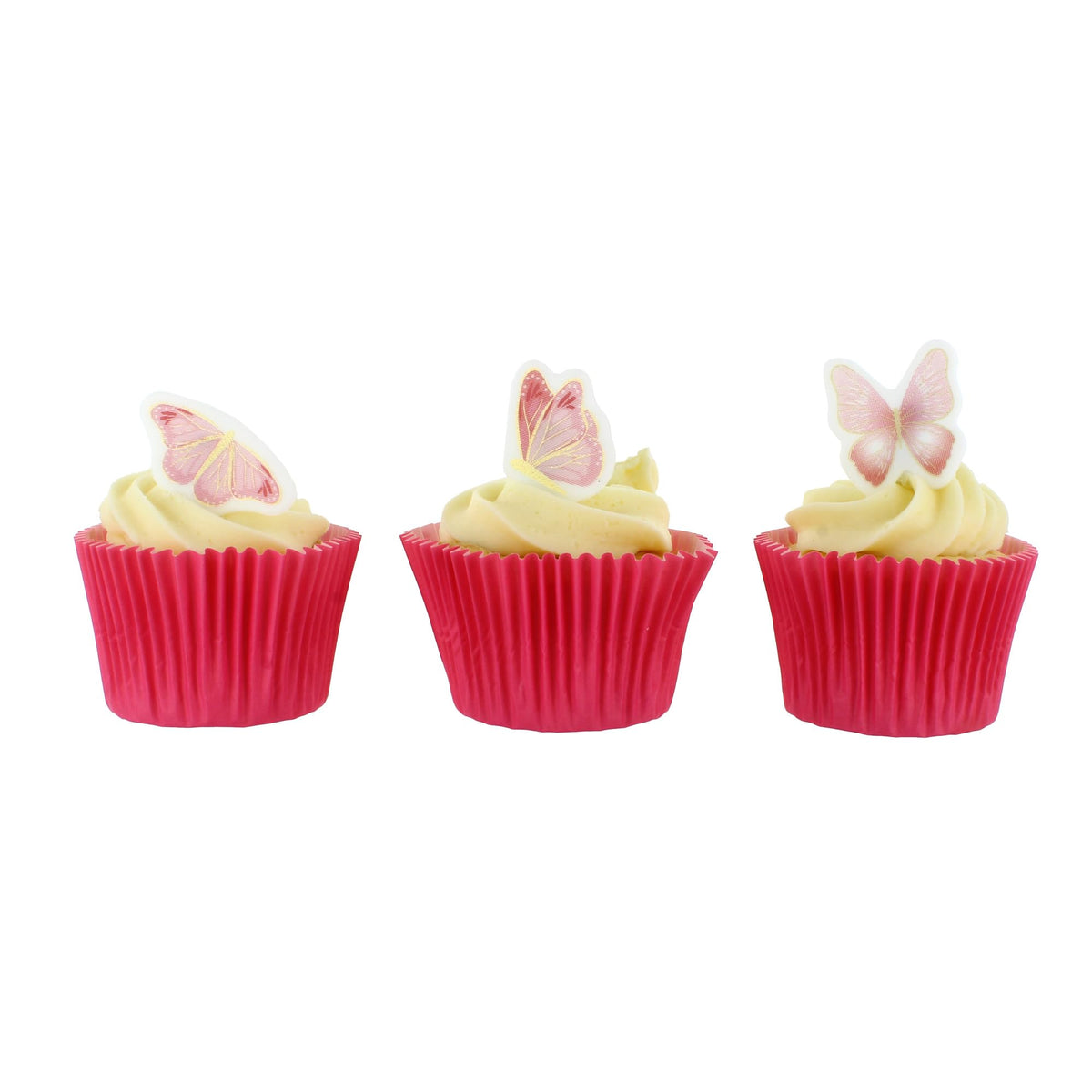 Culpitt Pink & Gold Butterflies Edible Cupcake Toppers - 32 Count | Fondant Sugar Paste 7