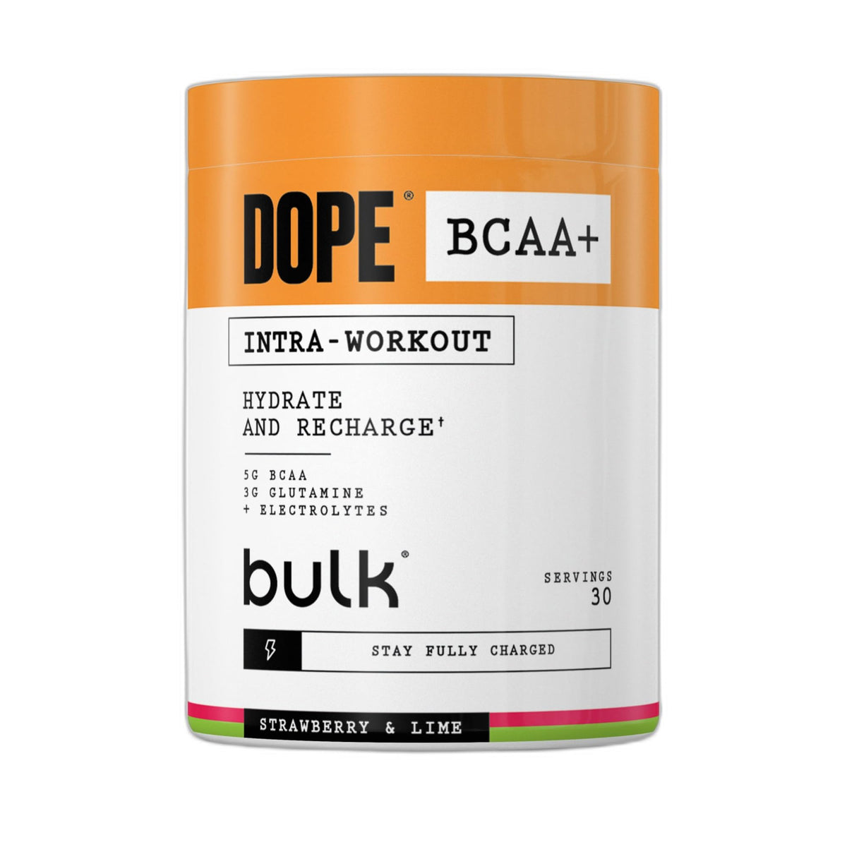 BULK POWDERS Dope BCAA+ Strawberry Lime - 360g Powder | Electrolytes & Vitamins for Energy 1