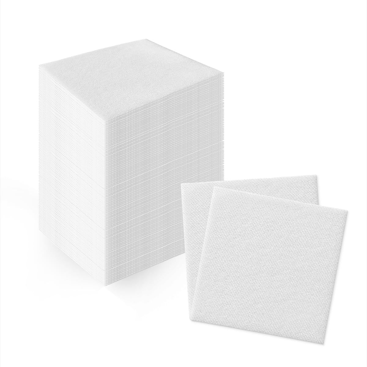 PAW Decor Collection Airlaid Cocktail Napkins - 100 Pieces | 20 x 20 cm | White