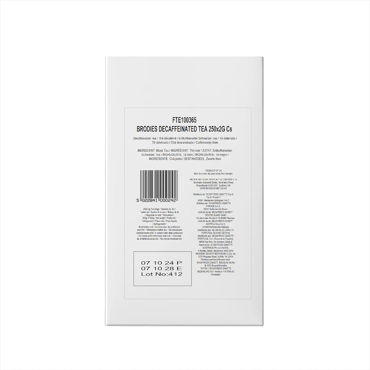 Brodies Decaffeinated Black Tea - 250 Teabags | Caffeine-Free | Eco-Friendly Dispenser Box 7