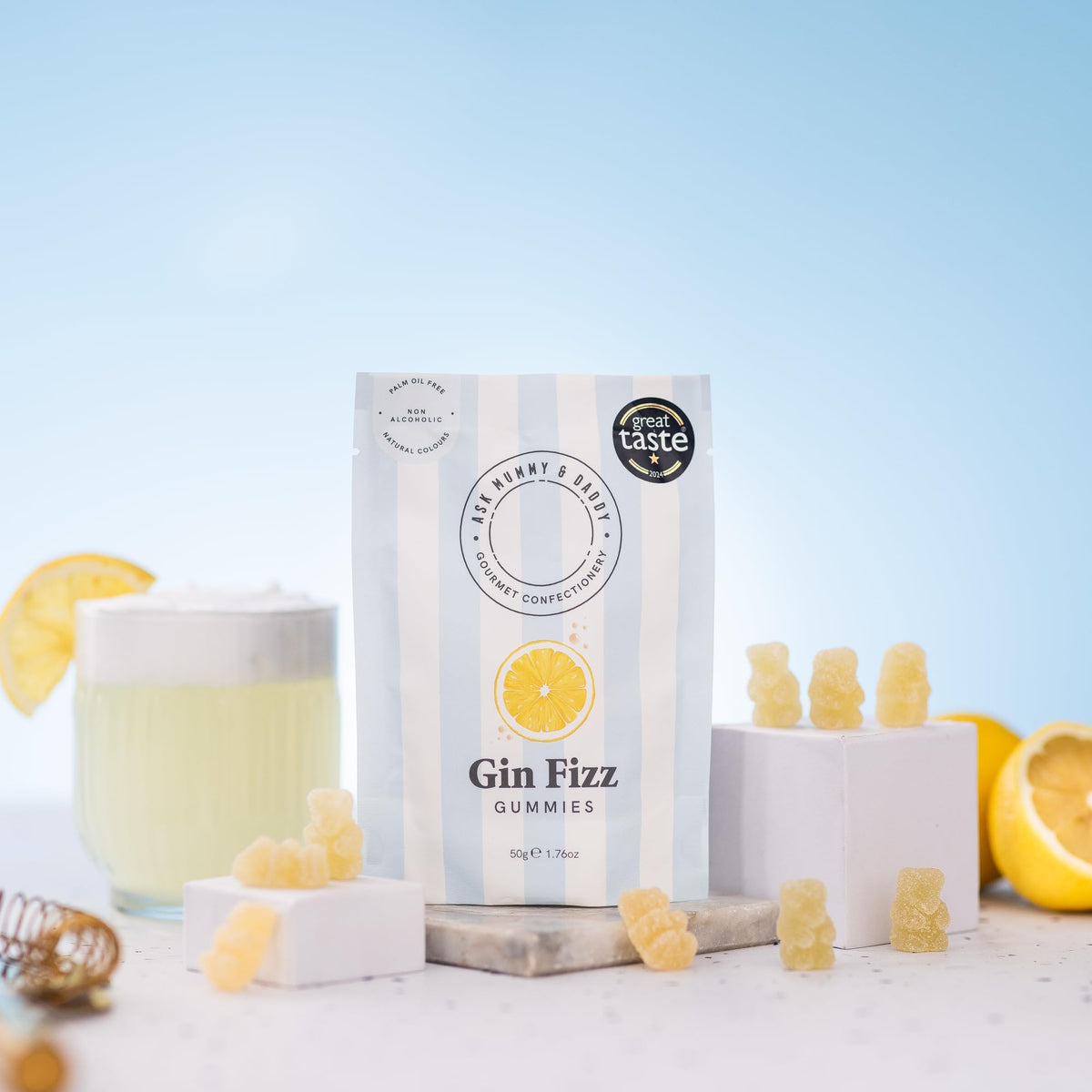Ask Mummy & Daddy Gin Fizz Pouch - Gummy Sweets | 50g 4