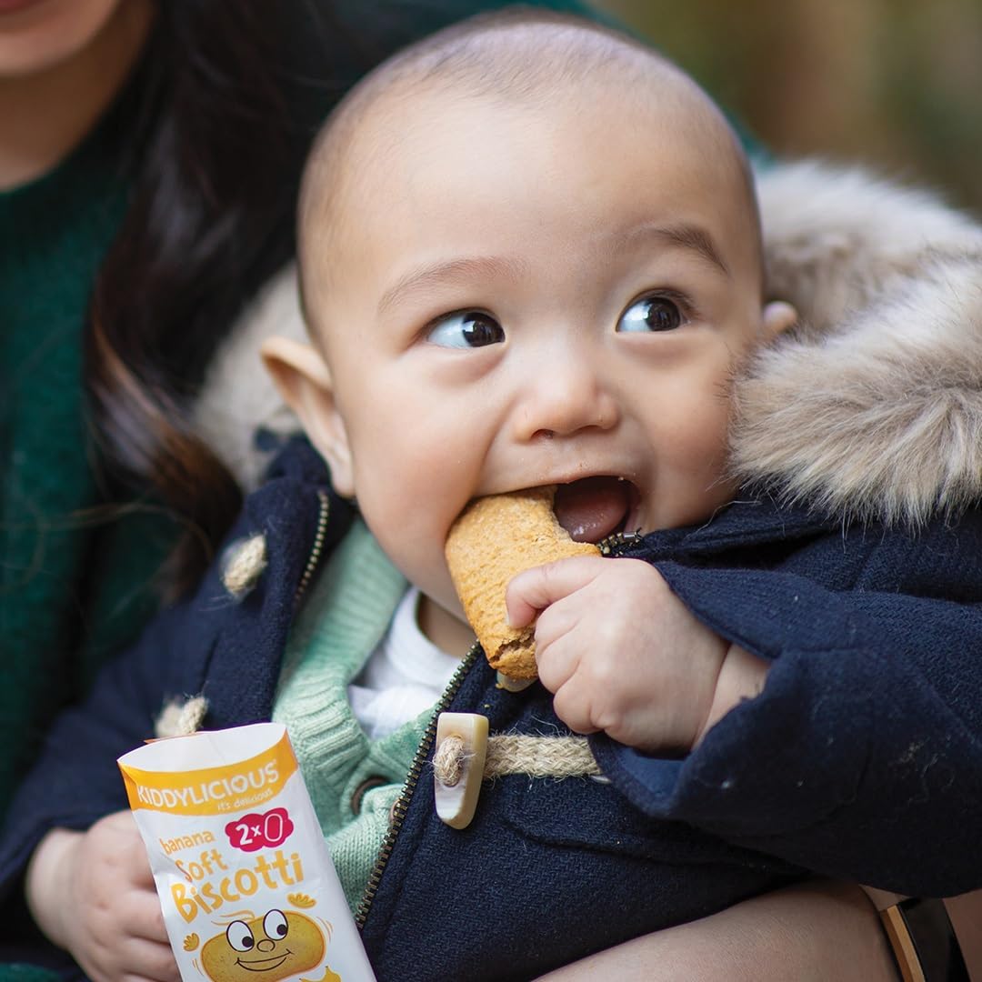 Kiddylicious Pear Biscotti - Baby Snacks for 7+ Months | Pack of 6 5