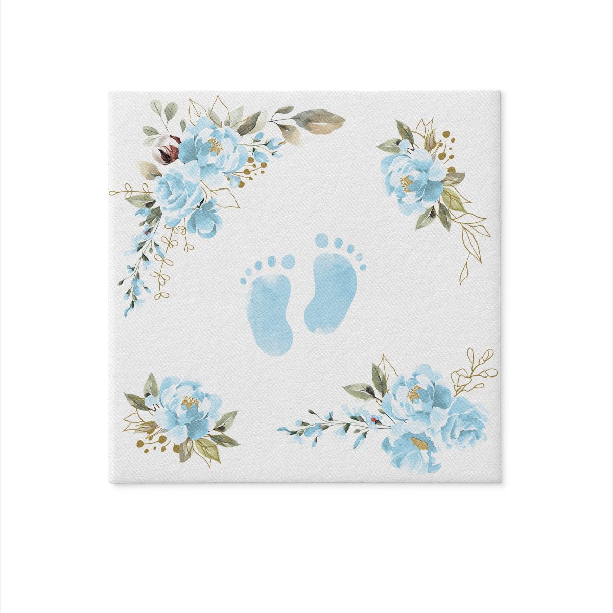 PAW Decor Collection Linen Feel Napkins - Baby Feet Light Blue | 40 x 40 cm | 50 Pack 3