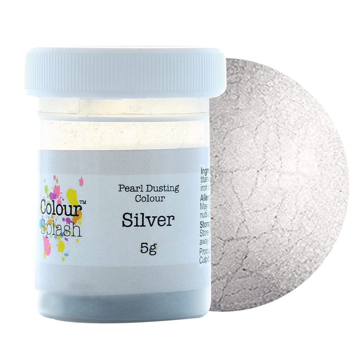 Colour Splash Pearl Lustre Dust - Edible Food Colouring Powder | 5g | Silver