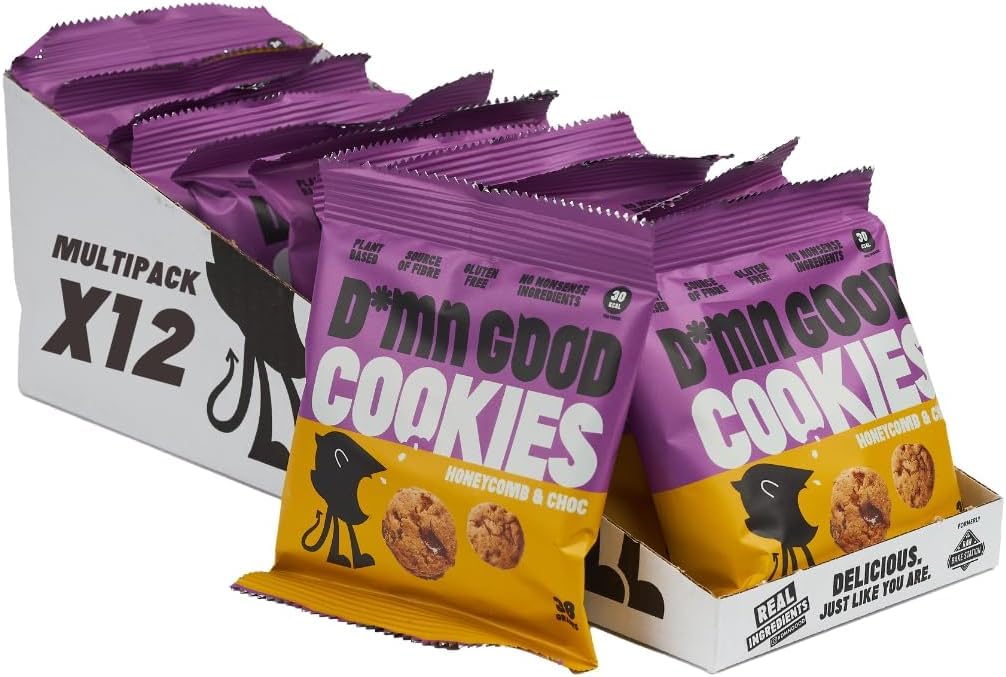 D*MN GOOD Honeycomb & Chocolate Cookies - Vegan, Gluten-Free | 12 Pack