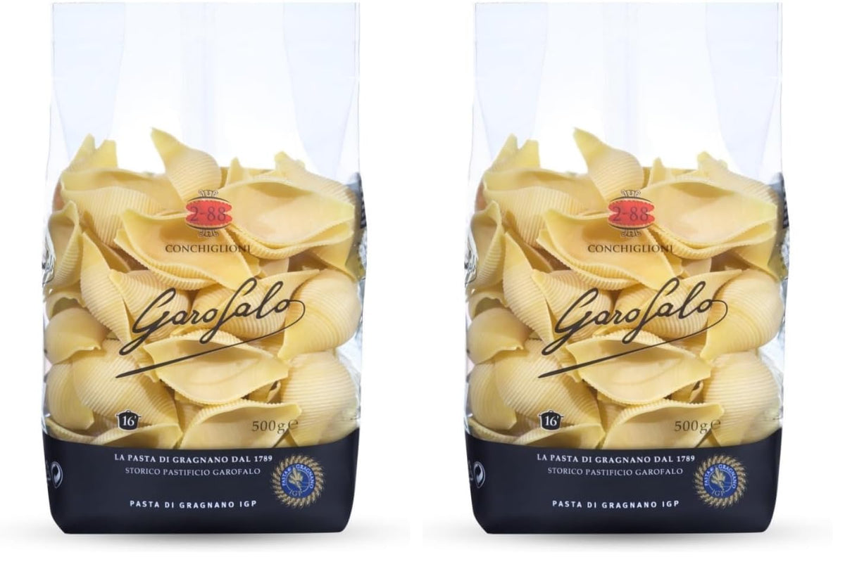 Garofalo Conchiglioni Pasta - 1000g (Pack of 2) | Made with Durum Wheat Semolina | Bronze Die Cut