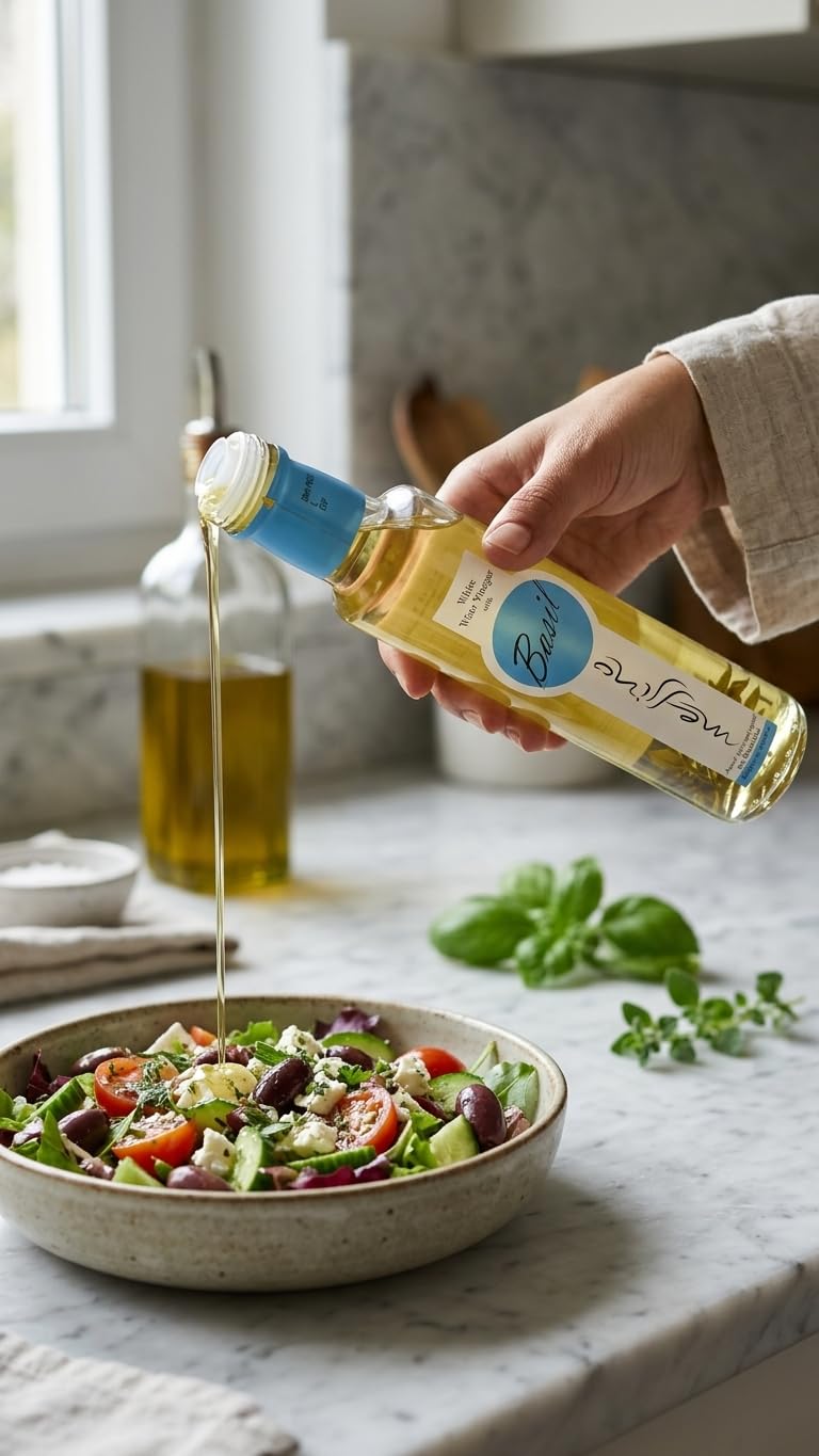 Messino Greek White Wine Vinegar with Basil - 2 x 250ml Bottles 7