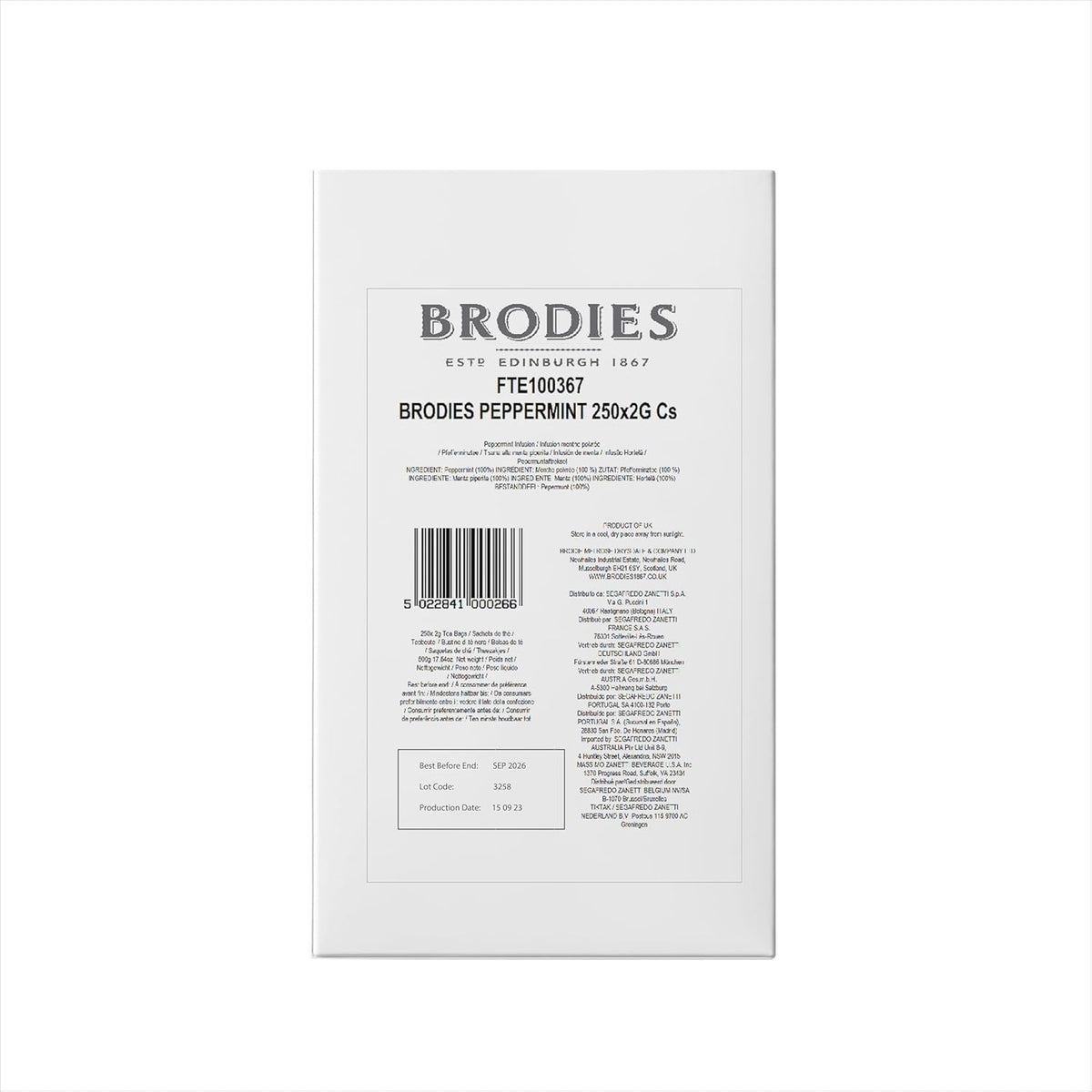 Brodies Peppermint Herbal Tea - Digestive Aid | 250 Tea Bags | Caffeine Free 7