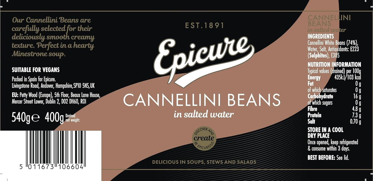 Epicure Cannellini Beans in Salted Water - 540g
