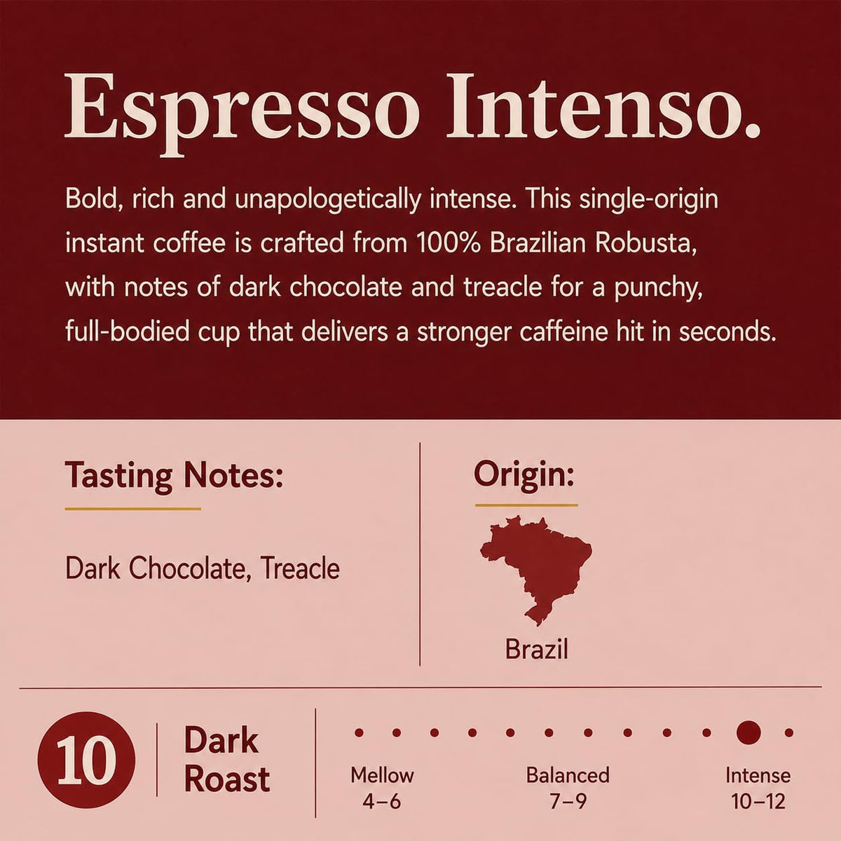 Presto Intenso Instant Coffee - 500g Freeze Dried Robusta | Dark Chocolate & Treacle Notes