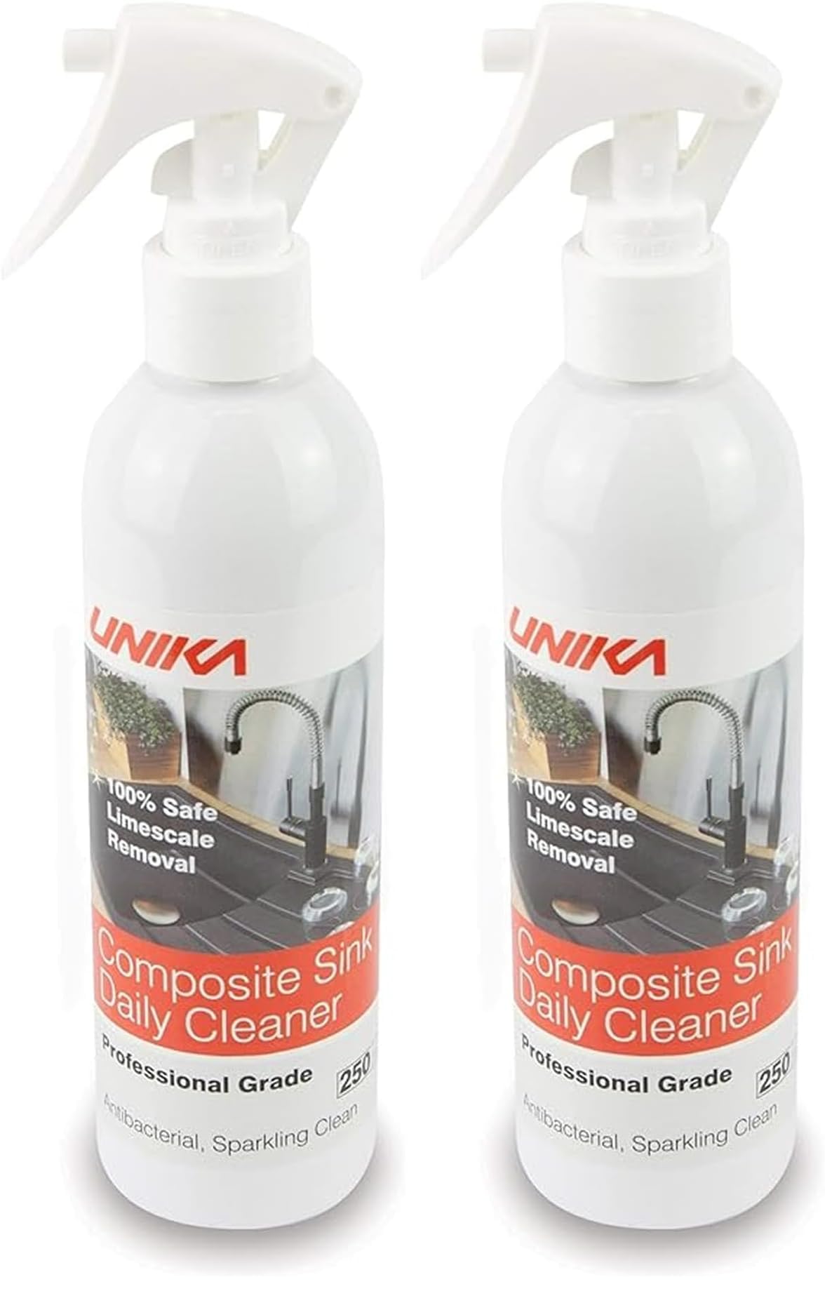 Unika Composite Sink Cleaner - 100% Limescale Removal, Biodegradable | 250ml Bottle (Pack of 2)