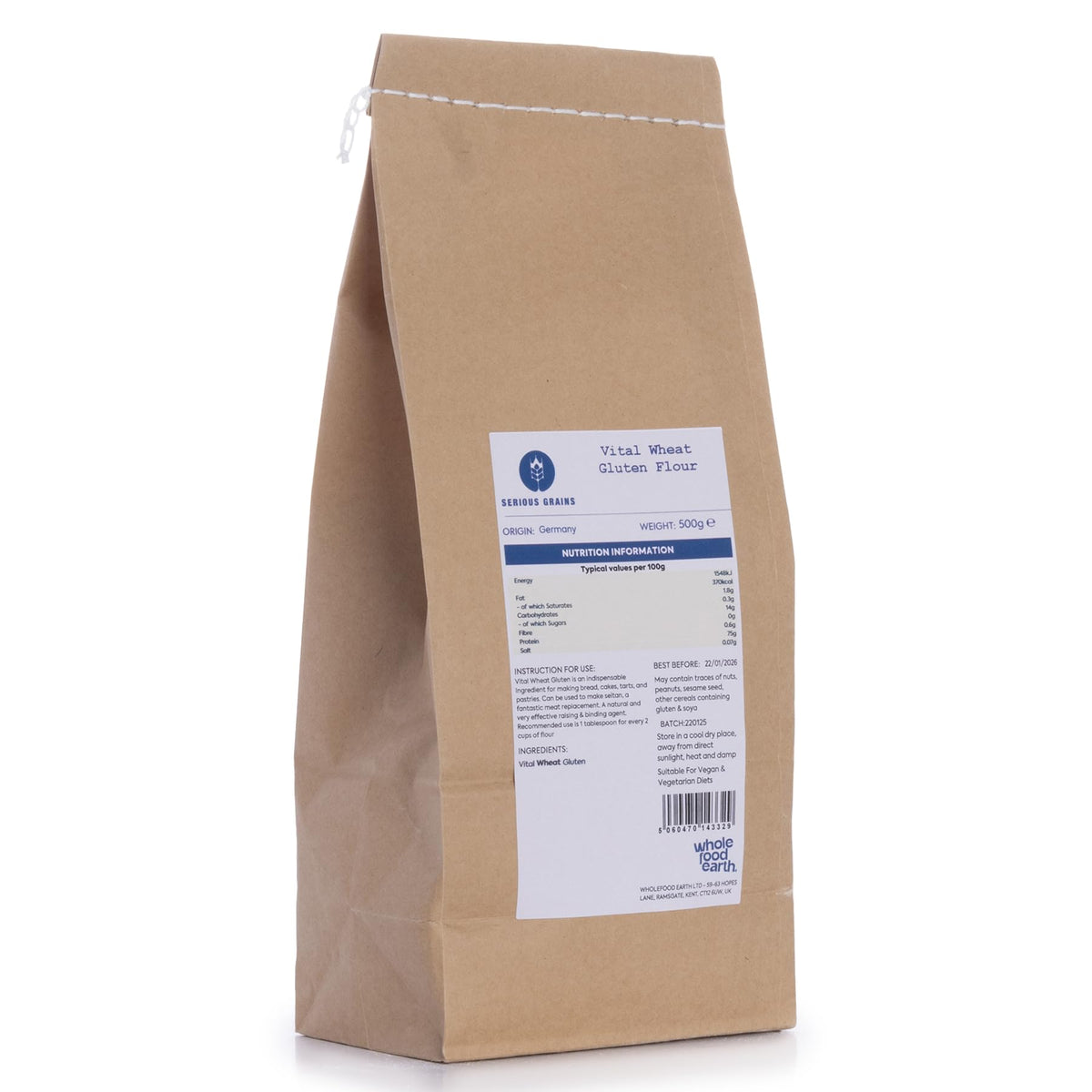 Wholefood Earth Vital Wheat Gluten Flour - 500g 1