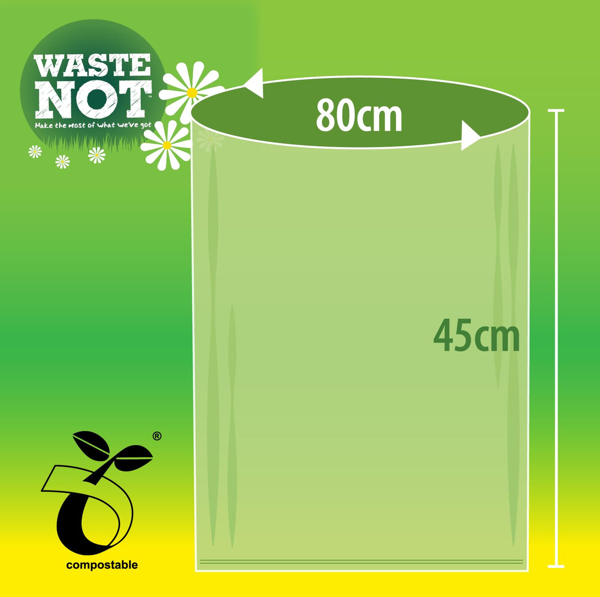 Waste Not Compostable Caddy Liners - 10 Litre Capacity | Biodegradable | Pack of 40 4