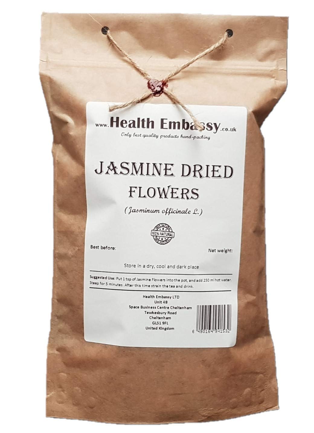 Health Embassy Jasmine Flowers - 100% Natural Herbal Tea, 50g