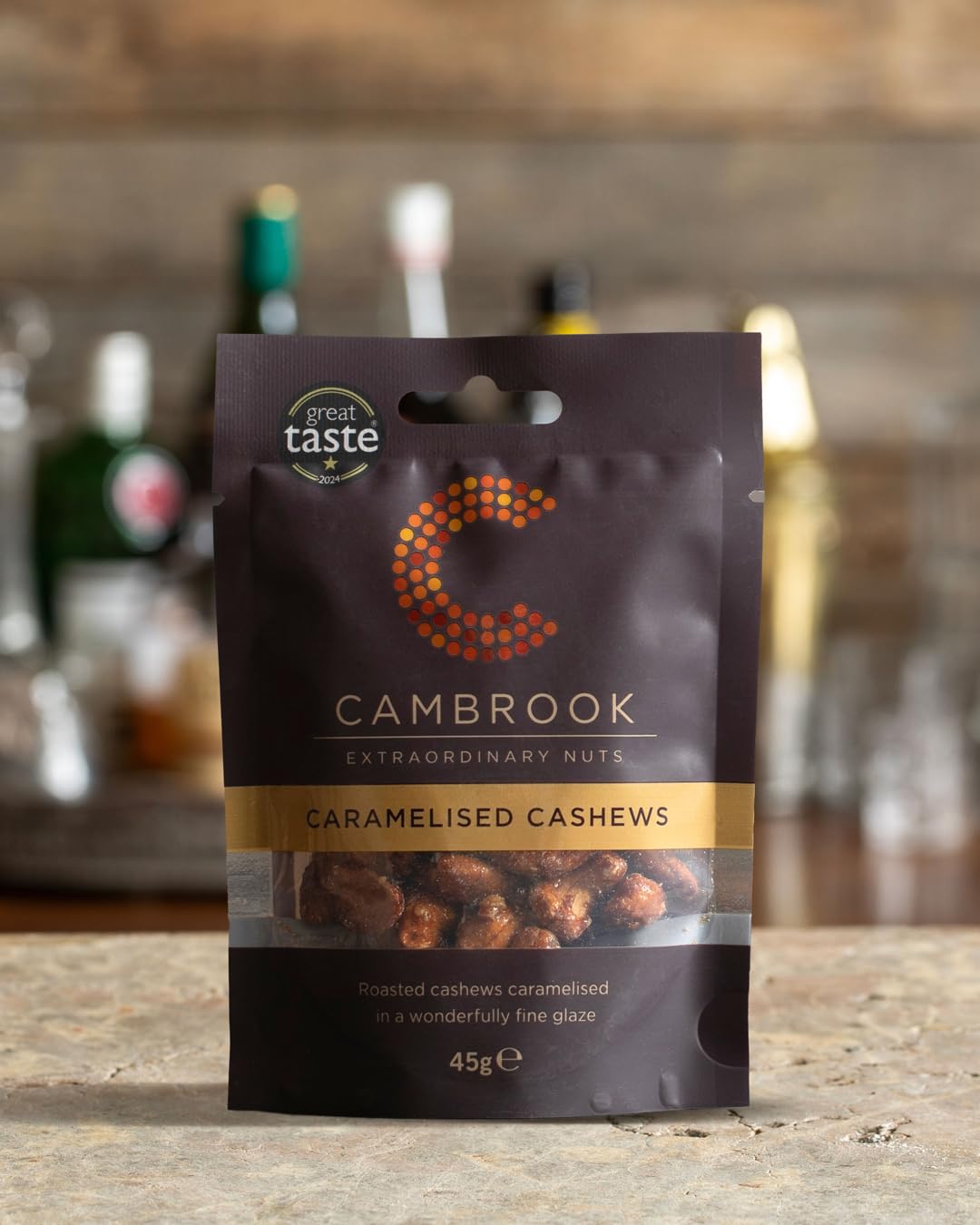 C Cambrook Extraordinary Nuts Caramelised Cashews - 45g Bags, Pack of 24 3