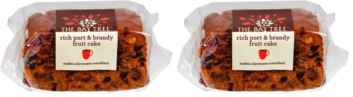 The Bay Tree Rich Fruit Cake with Port & Brandy - 620g (Pack of 2) | Handmade in UK