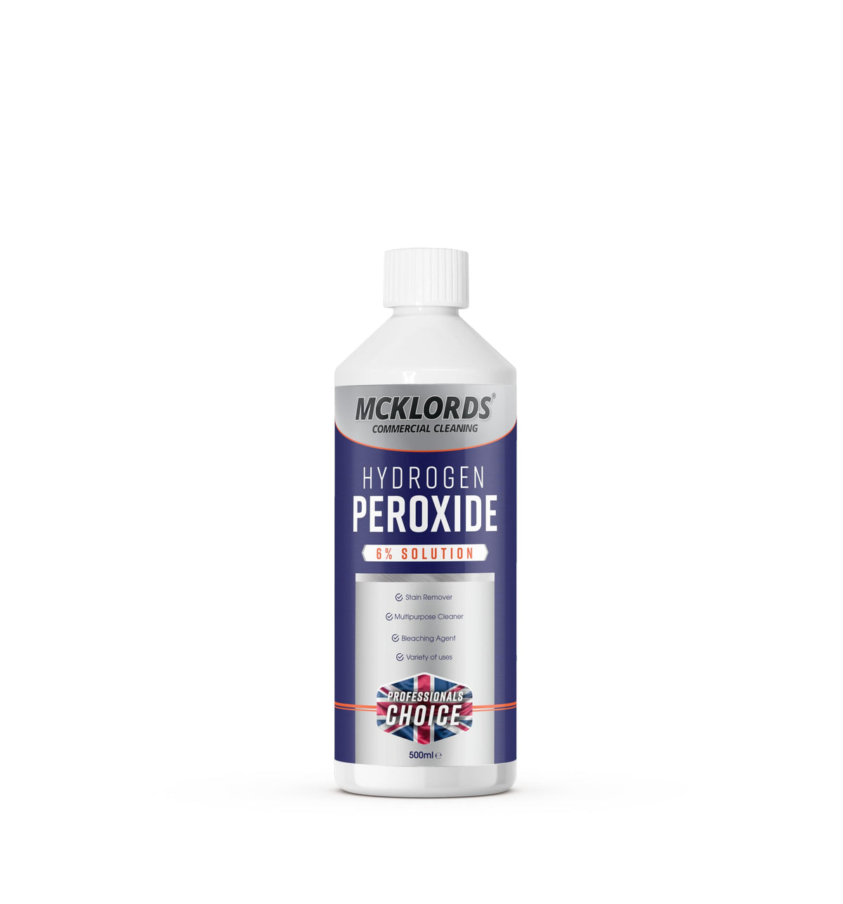 McKLords Hydrogen Peroxide 6% - All-Purpose Cleaner | 500ml | Unscented