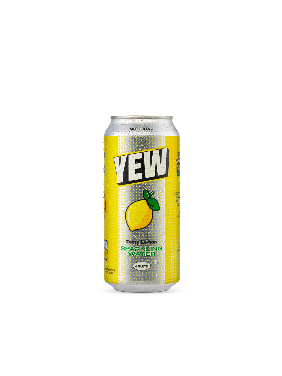 YEW Zesty Lemon Sparkling Water - Zero Sugar, Zero Calories | 440ml Can 1