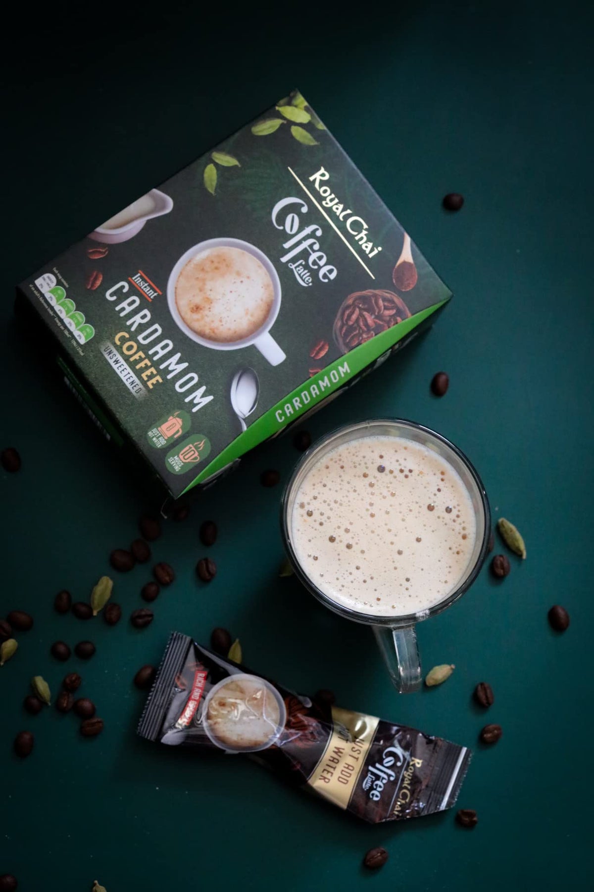 Royal Chai Cardamom Coffee Latte - Unsweetened, 10g Sachets (Pack of 4) 3