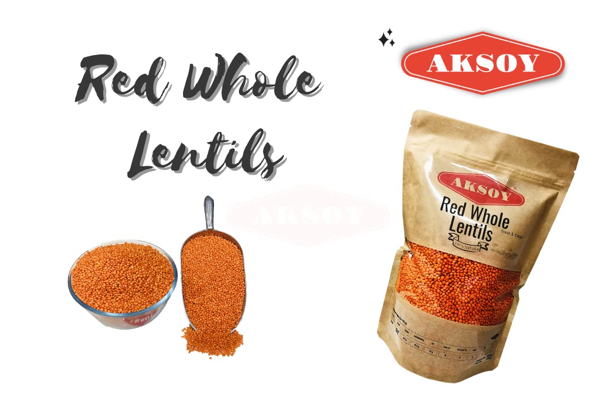 AKSOY Red Whole Lentils - 1.25kg Bag | Suitable for Vegans & Vegetarians | Turkish Origin 6